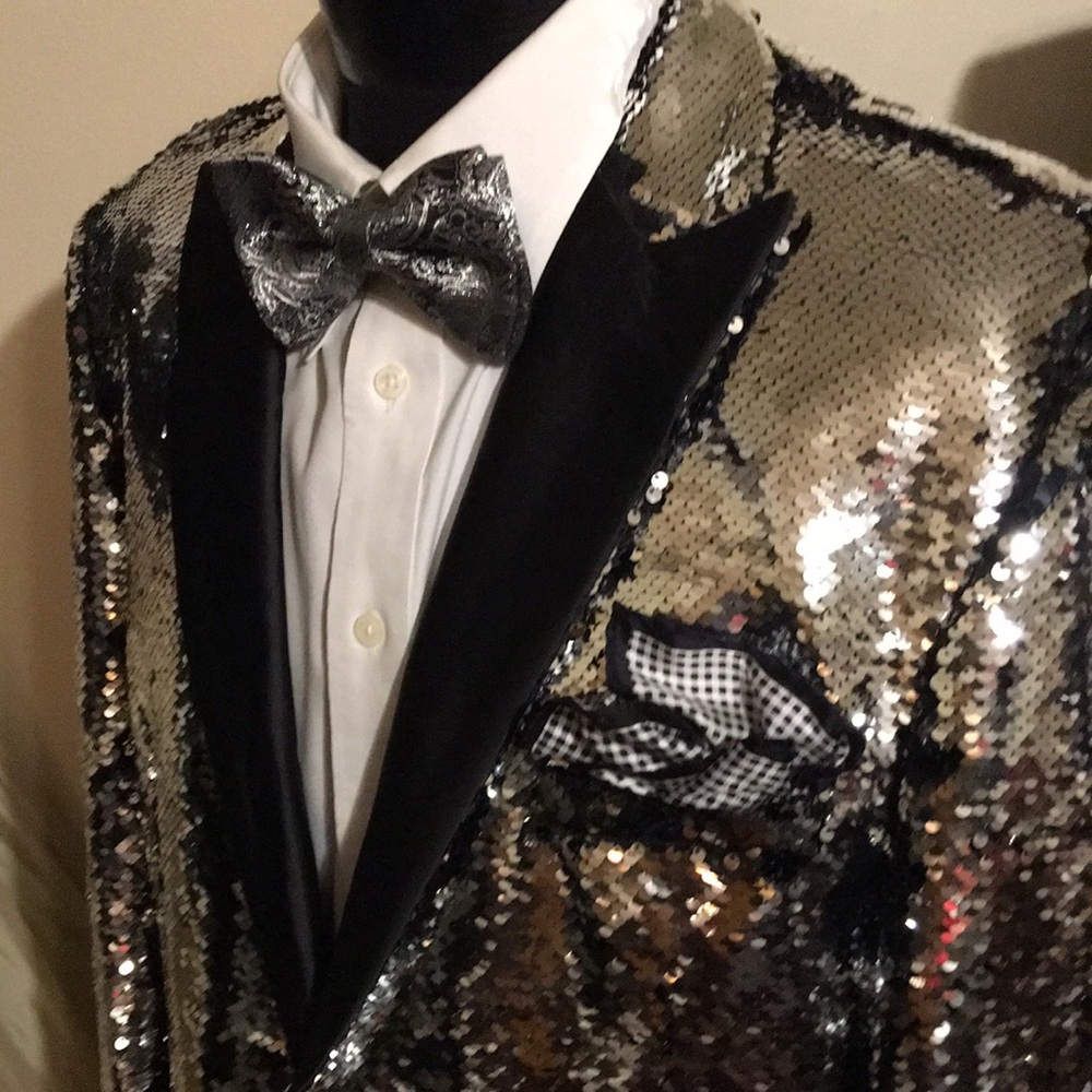 Coofandy Silver Sequin Jacket - image 3